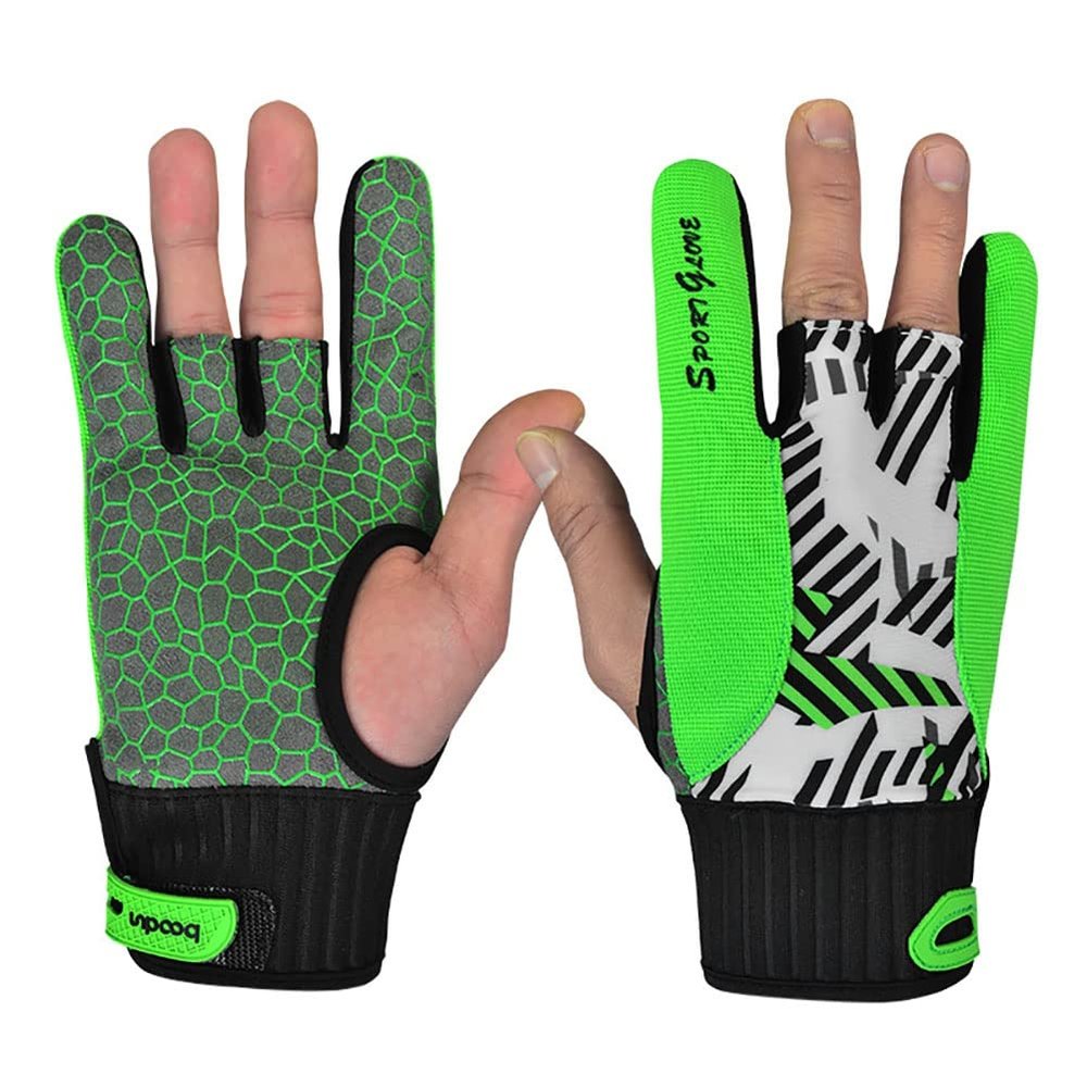 Valcatch Anti-Skid Bowling Gloves Left and Right Hand for Women Men Professional Wrist and Finger Support Thumb Protector Comfortable Bowling Accessories Sports Gloves Mittens for Bowling
