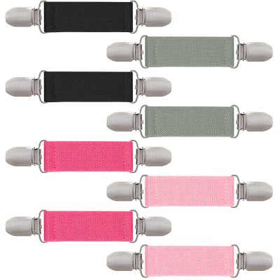 Zkptops 4 Pairs Mitten Clips for Kids Toddlers Baby Elastic Gloves Clips Tight Winter Mitten Clips Gloves Holder Strap Hook Attachment String Clothes Dress Cinch Clips Shirt Sweater Clips (4 Colors)