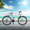 26 Inch Folding Mountain Bike, 21 Speed Mountain Bike Folding Bike for Adults Dual Disc-Brake High Carbon Steel Non-Slip Mountain Bicycle Bike for Men Women view 2