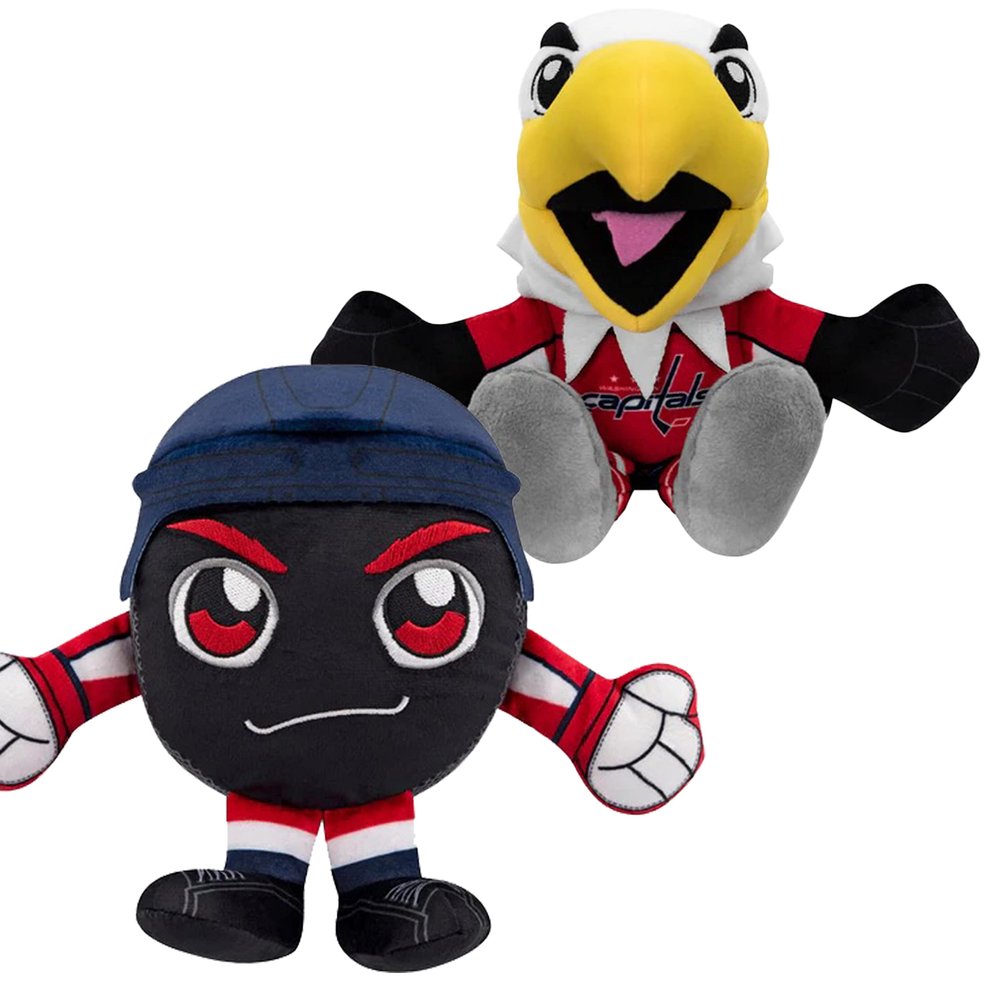Bleacher Creatures Washington Capitals Kuricha Bundle: Slapshot and Capitals Puck Kuricha Plushies