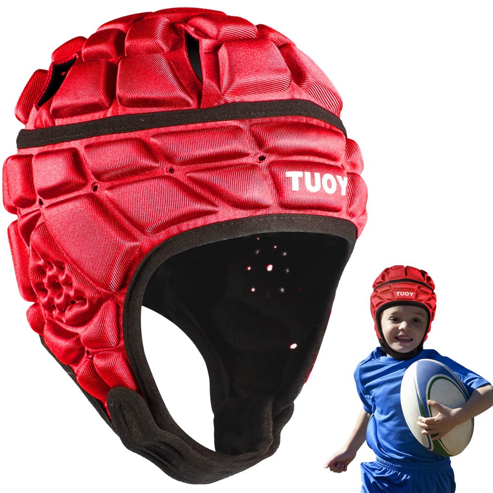 TIAXU TIAXU Rugby Helmet - Soft Padded Headgear 7v7 Flag Football Headguard Soccer Head Protection Protective Soft Helmet Football for Youth & Adult