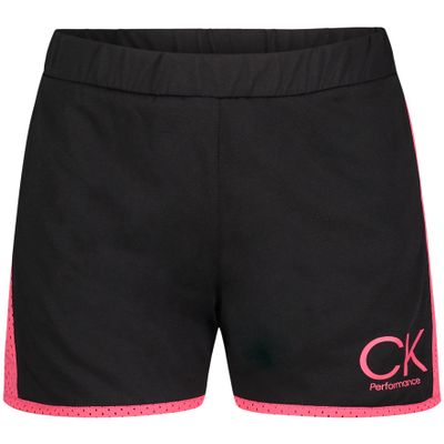 Calvin Klein Girls' Performance Running Shorts, Quick-Drying Mesh, Elastic Waistband & Pull-On Style, Black Mix, 7