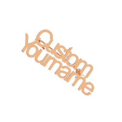 Personalized Nameplated with Heart Brooch Custom Two Name Stainless Steel Brooch for Women Jewelry 3 Plating Color (rose gold)