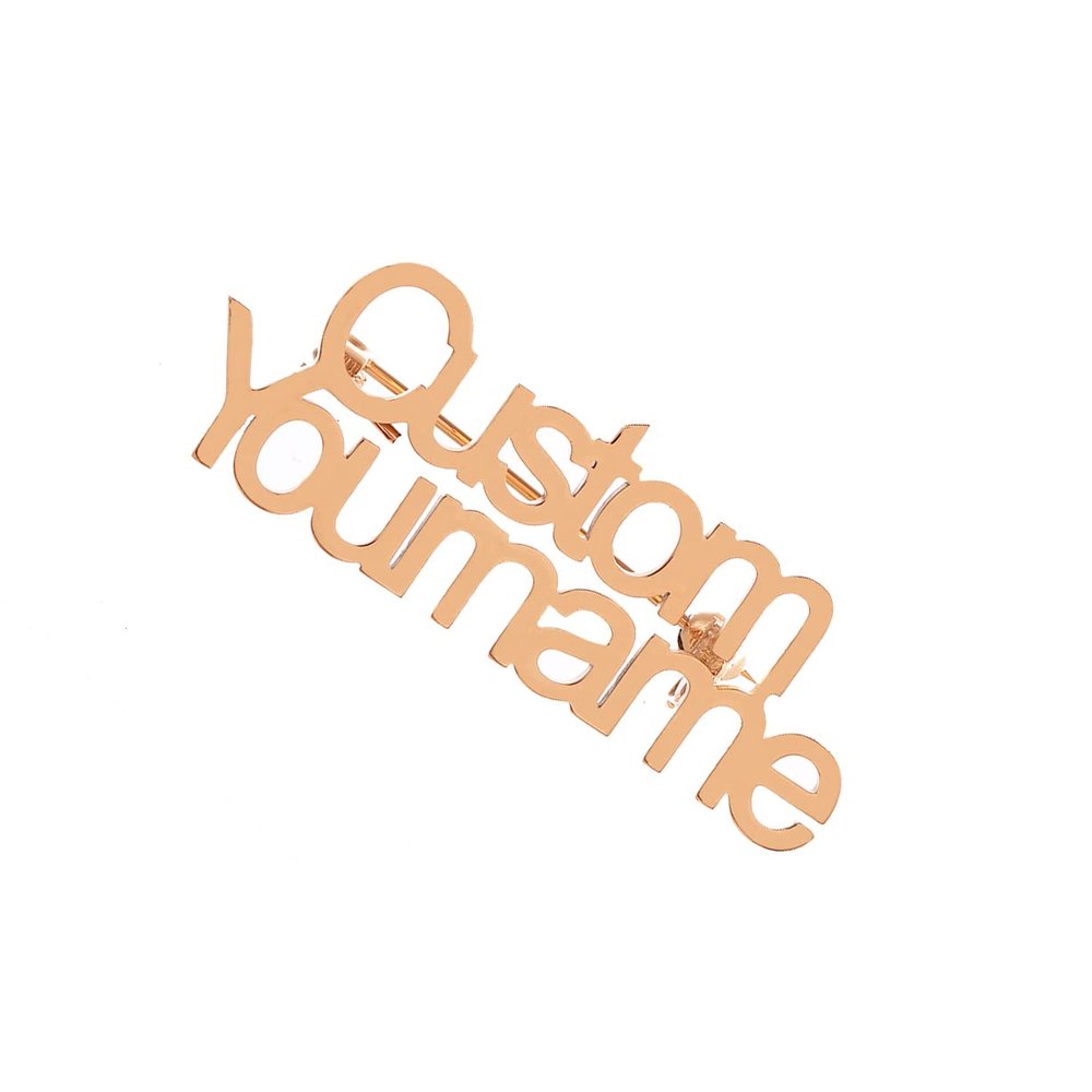 Personalized Nameplated with Heart Brooch Custom Two Name Stainless Steel Brooch for Women Jewelry 3 Plating Color (rose gold)