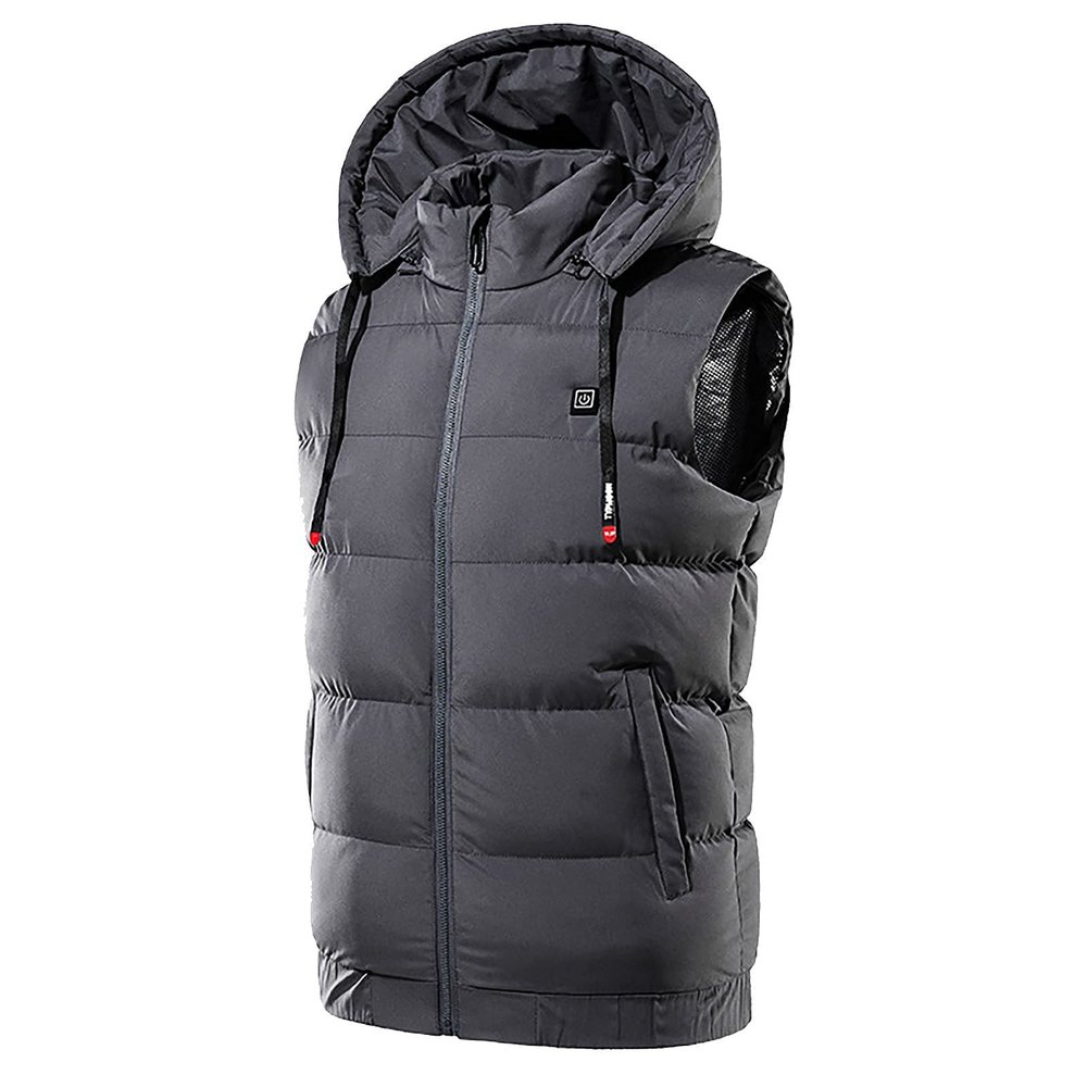 XUNRYAN Heated Vest Jackets Kids Teens Girls Boys Unisex Sleeveless Jacket Hood Winter Coat USB Rechargeable No Battery