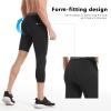 Sawpy Mens Compression Pants, One Leg 3/4 Athletic Sports Leggings Running Tights, 1 or 2 Pack Basketball Base Layer Bottoms view 4