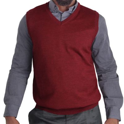 Blue Ocean Mens Heather Sweater Vest Red
