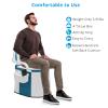 VINGLI Portable Toilet | Back & Handrail Design Commode with 5 Gallon Bucket Inner, Camping RV Toilet for Adult, Kids, Home, Boat, Van, Travel, Plastic, Blue & white view 4