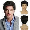 Kaneles Mens Black Wig Short Synthetic Halloween Daily Costume Soft Natural Hair Wigs view 1
