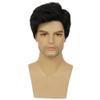 Kaneles Mens Black Wig Short Synthetic Halloween Daily Costume Soft Natural Hair Wigs view 2