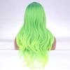 BERON Neon Green Wig Long Wavy Soft Synthetic Wigs with Straight Bangs for Women Cosplay Party Halloween Wig Cap Include view 4