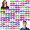 72 Pack LED Glasses Valentines Day Party Favors Light Up Glasses, Glow In The Dark Party Supplies Accessories for Kids Adult, Neon Glasses football Birthday Wedding Pool carnival Party Favors view 1