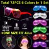 72 Pack LED Glasses Valentines Day Party Favors Light Up Glasses, Glow In The Dark Party Supplies Accessories for Kids Adult, Neon Glasses football Birthday Wedding Pool carnival Party Favors view 4