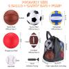 Libima 6 Pcs Multi Sport Ball Set Official Size Football Basketball Soccer Volleyball Playground Ball Baseball with Outdoor Sports Equipment Bag Pump Christmas Sports Gift(Classic Style) view 2