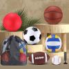 Libima 6 Pcs Multi Sport Ball Set Official Size Football Basketball Soccer Volleyball Playground Ball Baseball with Outdoor Sports Equipment Bag Pump Christmas Sports Gift(Classic Style) view 4