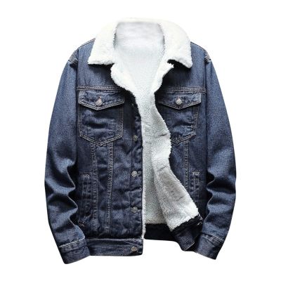 XUNRYAN Teen Boys Winter Warm Denim Coats Fleece Sherpa Jackets Casual Button Down Shacket Jacket Outerwear Xmas Gifts