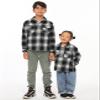 ZENTHACE Teen Boys Girls Sherpa Fleece Lined Flannel Jacket Snap Buffalo Plaid Shirt Shacket Jackets Winter BLKW M Size 7-8 view 2