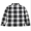 ZENTHACE Teen Boys Girls Sherpa Fleece Lined Flannel Jacket Snap Buffalo Plaid Shirt Shacket Jackets Winter BLKW M Size 7-8 view 3