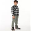 ZENTHACE Teen Boys Girls Sherpa Fleece Lined Flannel Jacket Snap Buffalo Plaid Shirt Shacket Jackets Winter BLKW M Size 7-8 view 4