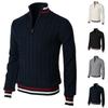 lunhaifi Men's Casual Slim Pullover Zipper Sweater,Pullover Sweaters for Men Slim Mock Neck Polo 1/4 Zip Sweaters (Navy Blue,5XL) view 1