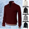 lunhaifi Men's Casual Slim Pullover Zipper Sweater,Pullover Sweaters for Men Slim Mock Neck Polo 1/4 Zip Sweaters (Navy Blue,5XL) view 2