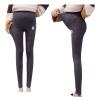 Women Maternity High Waist Leggings Over Belly Pregnancy Yoga Pants Workout Fleece Lined Tights Sweatpant Pocket Dark Gray view 2