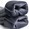 Women Maternity High Waist Leggings Over Belly Pregnancy Yoga Pants Workout Fleece Lined Tights Sweatpant Pocket Dark Gray view 4