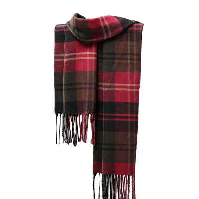 Bluelans Mens Winter Warm Cashmere Scarf Plaid Tassel Scarf for Men Soft Long Cotton Scarves Red