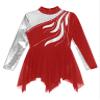 TSSOE Kids Girls Long Sleeve Sequins Printing Ice Roller Figure Skating Dress Illusion Ballet Dancewear C02 10 Years view 3