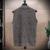 JEsilunmaMY Men's Sleeveless Sweater Vest Zip Up Baseball Collar Knitted Cardigan Waistcoat Fall Winter Warm Sweater Coat (Coffee,X-Large) view 1