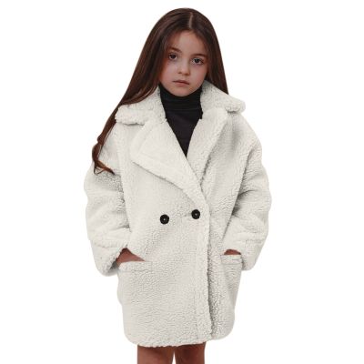 Kid Long Toddler Girls Coat Winter Windproof Thicken Coat Jacket Kids Warm Fleece Outerwear Jacket (Beige, 4-5 Years)
