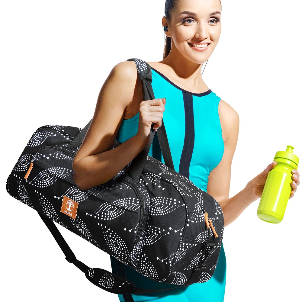 WARRIOR2 Yoga Mat Bag Carrier with 8-Pocket & Wet Pocket, Air Vent | Large Yoga Mat Holder Fits Thick Mats & Blocks | Gym Duffle Bag for Women & Men