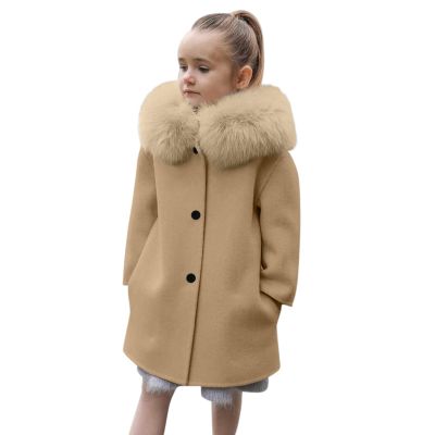 Girls' Dress Coats, Toddler Girls Winter Windproof Coat Jacket Kids Warm Fleece Outerwear Jacket (e-Khaki, 3-4 Years)