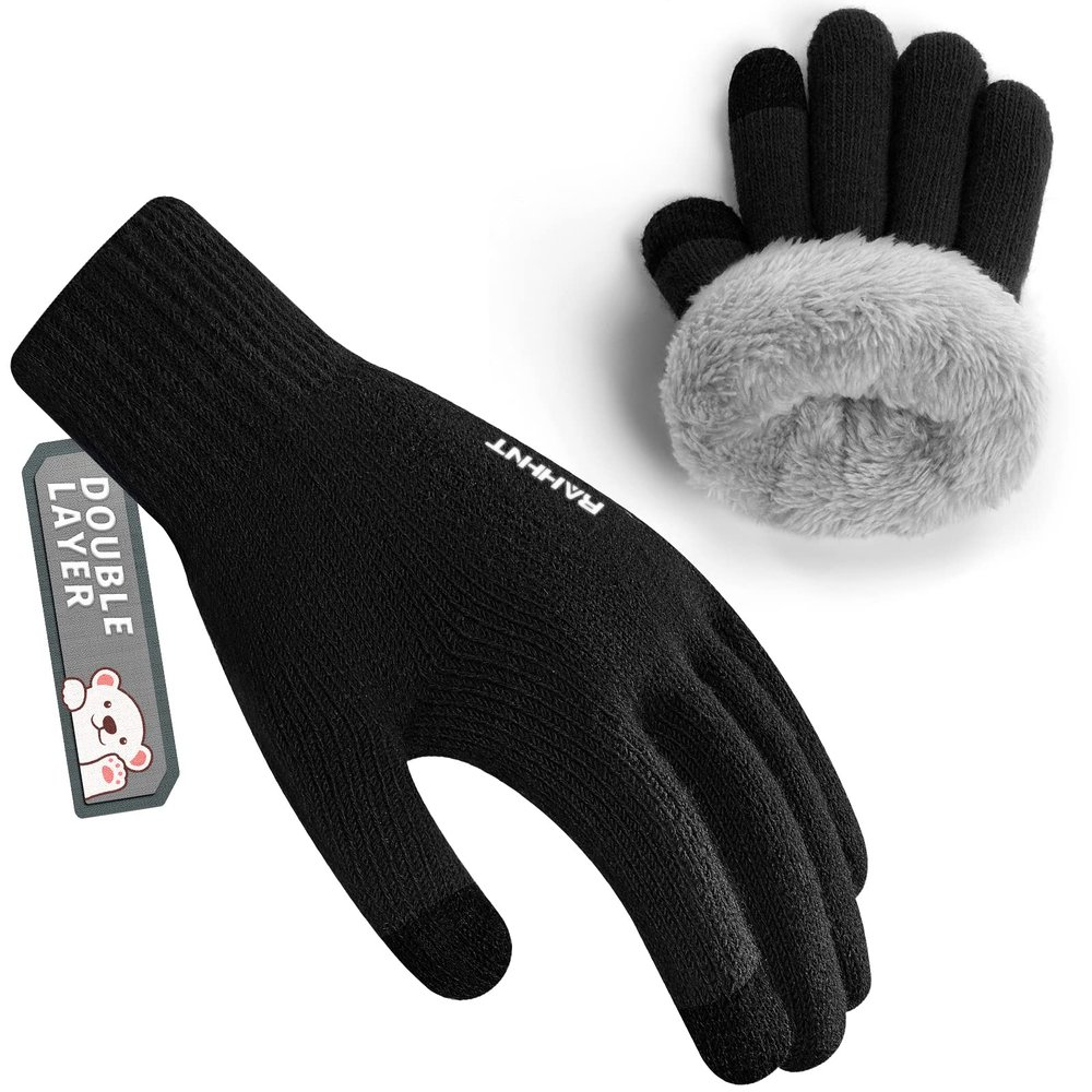 Kids Winter Gloves for Boys Girls Children Toddler Thermal Wool Knit Gloves with Insulated Fleece Lining Keep Hand Warm Gift
