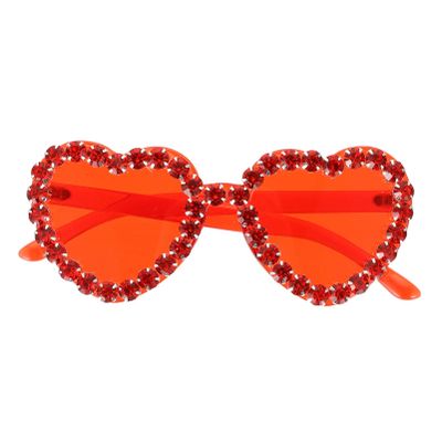 ABOOFAN Heart Shaped Party Glasses Decorative Transparent Heart Sunglasses Women Creative Rimless Candy Eyewear Bachelorette Party