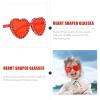 ABOOFAN Heart Shaped Party Glasses Decorative Transparent Heart Sunglasses Women Creative Rimless Candy Eyewear Bachelorette Party view 4