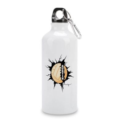 VEHFA Volleyball Sports Water Bottles Personalized Volleyball Crack in The Wall Aluminum Water Bottle with Carabiner Clip & Sport Top, 20 OZ