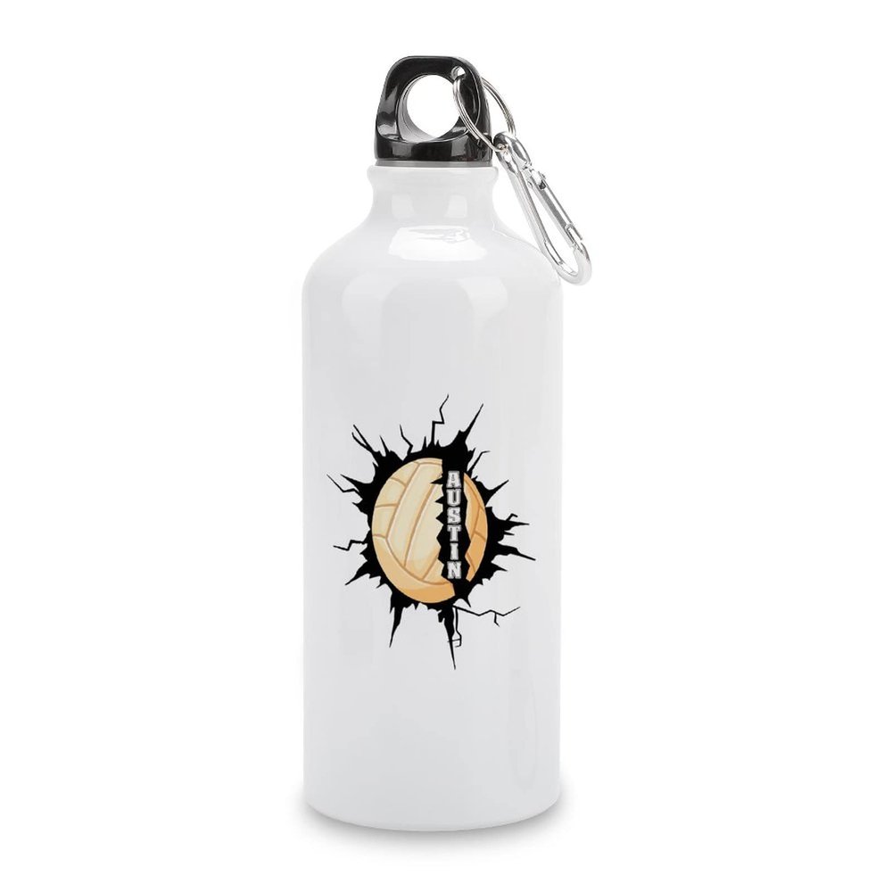 VEHFA Volleyball Sports Water Bottles Personalized Volleyball Crack in The Wall Aluminum Water Bottle with Carabiner Clip & Sport Top, 20 OZ