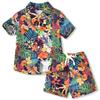 HINTINA Toddler Little Boy Shorts Set Hawaiian Outfit Short Sleeve Palm Leaf Shirt Summer Clothes Set Suit 2-3T view 1
