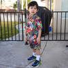 HINTINA Toddler Little Boy Shorts Set Hawaiian Outfit Short Sleeve Palm Leaf Shirt Summer Clothes Set Suit 2-3T view 2