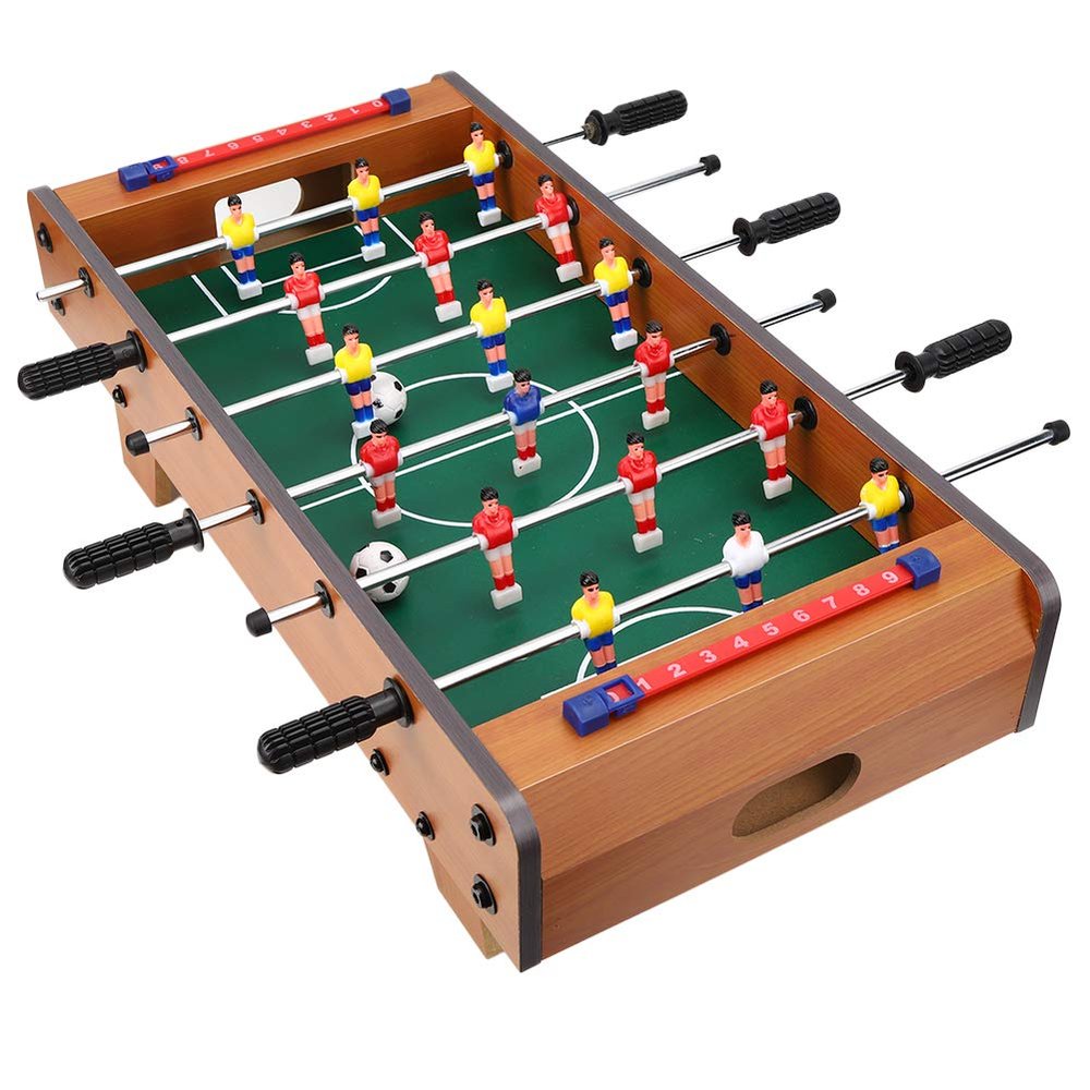 Mini Foosball Table, 20 Inch Table Top Football Table Soccer Game with Footballs and Score Keepers, Wooden Soccer Game Tabletop for Kids Adults Game Room Family