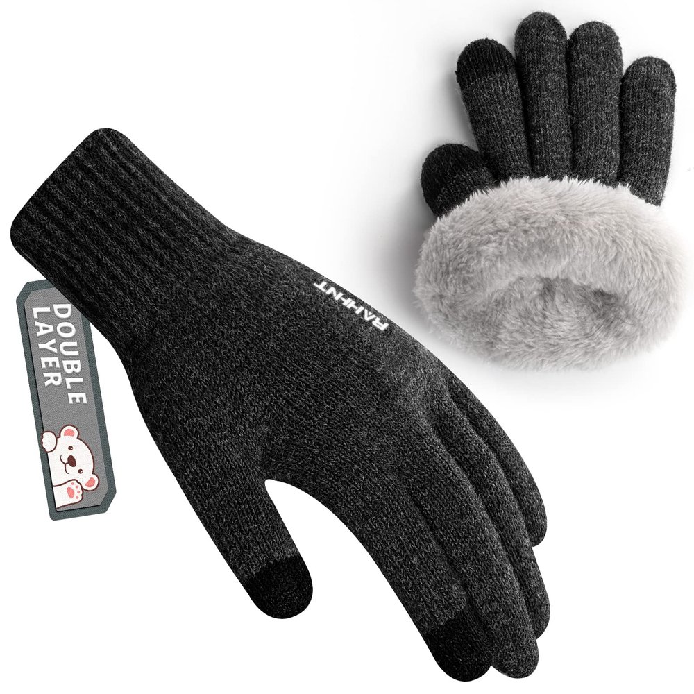 Kids Winter Gloves for Boys Girls Children Toddler Thermal Wool Knit Gloves with Insulated Fleece Lining Keep Hand Warm Gift