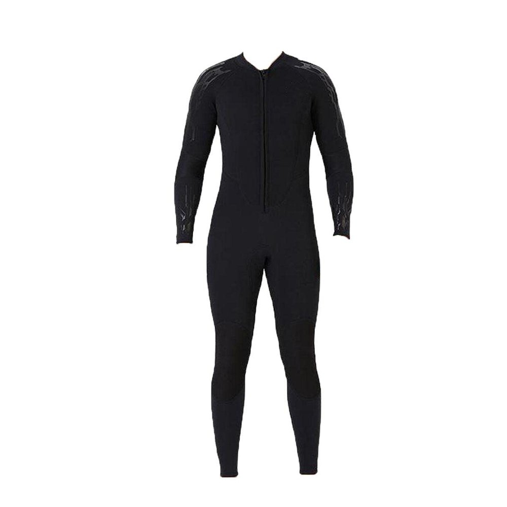 Men's Wetsuit 3mm Warm Long-sleeved Neoprene Wetsuit Full Length Ladies Wetsuit/441 (Color : Man black, Size : M)