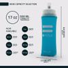 FITLY Large Soft Flask - 17 oz (500 ml) - Shrink As You Drink Pocket Soft Water Bottle for Hydration Pack/Running Vest- Folding Water Bottle for Running, Hiking, Cycling - Ski Water Bottles (F5L) view 2