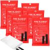 Macarrie 6 Pack 39 x 39 Fire Blanket Emergency for Home and Kitchen Safety Suppression Blanket Fiberglass Fireproof Survival for Fireplace Car Office Camping (Red) view 1