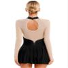 Freebily Women's Figure Ice Skating Dress Long Sleeve Shiny Rhinestones Roller Skating Lyrical Dance Costume Black F Large view 2