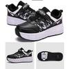 Shoes With Wheels 2 in 1 Multifunctional Shoes Boys Girls Roller Skates Double Wheels SneakersLight Roller Skates Wheels/452 (Color : Preto, Size : 42 EU) view 4