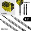 Harrows NX90 Darts, 90% Tungsten Steel Tip Darts Set, Includes High-Grade Shafts, Aerodynamic Dart Flights, Available in Sizes 21g, 22g, 23g, 24g, 25g & 26g (23 Grams) view 2