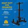 SereneLife 6-Pegs Olympic Weight Plate Rack & 4 Barbells - 800 Pounds Capacity, Heavy Duty Gym Organizer, Scratch Resistant Frame, Powder-Coat Finish, Easy to Assemble, Compact & Space-Saving view 2