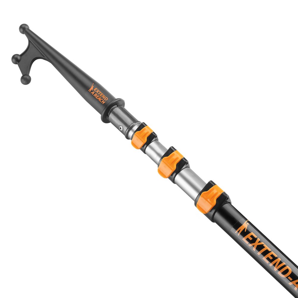 Telescoping Boat Hook Pole for Docking // 5-12 ft Extension Push Pole for Boating // Aluminium Dock Pole with Hook // Multi-Purpose Telescopic Pole: Non-Slip, Durable, Floating, Lightweight & Sturdy